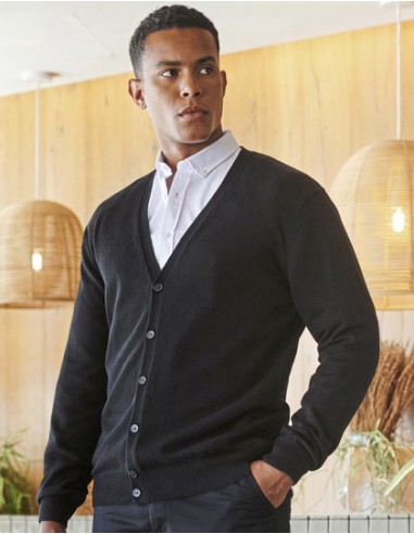 HEN-H722-Mens Lightweight V-Neck Cardigan